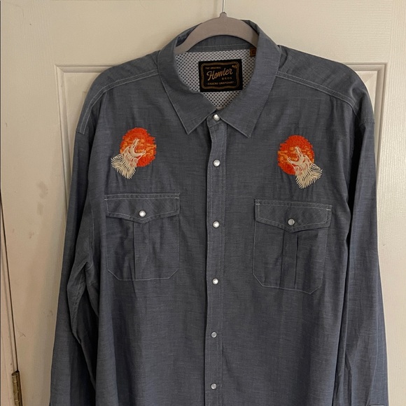 Howler Brothers Other - Howler Brothers Gray Shirt with Orange Embroidery